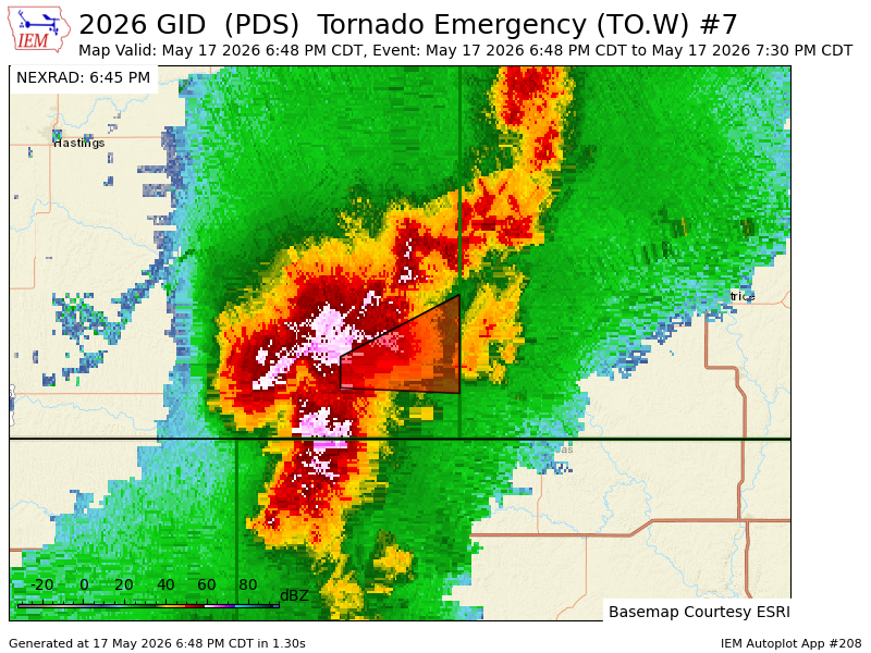 PWXForecasting's tweet photo. GID issues Tornado Emergency [tornado: OBSERVED, damage threat: CATASTROPHIC, hail: 2.00 IN] for Thayer [NE] till 7:30 PM CDT https://t.co/CnzauollhZ https://t.co/QDkOnMOJ8d