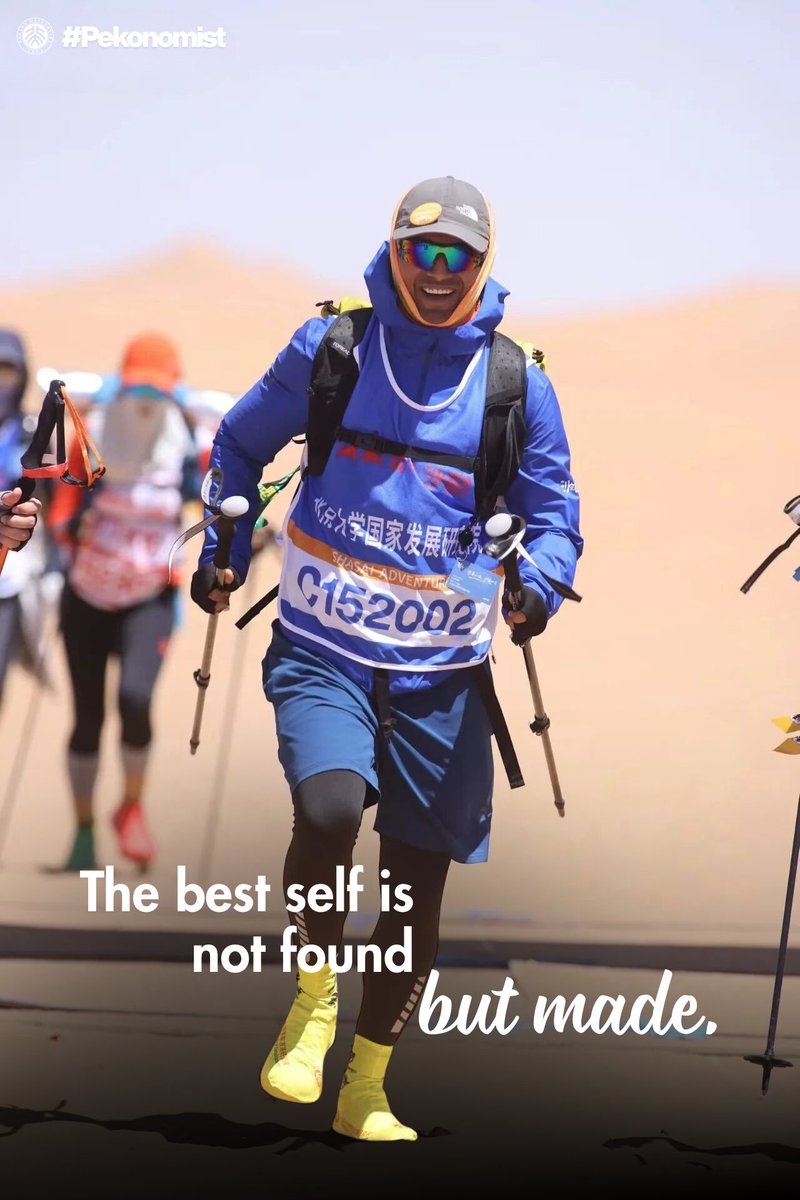 PKU1898's tweet photo. “I now believe that the best self is not found but made—through karma, the power of action.”
From the heights of the Himalayas to the vast Tengger Desert in Inner Mongolia, a Nepalese student from Peking University’s Institute of South South Cooperation and Development (#ISSCAD) & National School of Development (#NSD) embraced the challenge of the Business Schools Desert Marathon called “Sha 15."
Enduring shifting sands, extreme temperature swings, and quiet solitude, he found resilience, inner peace, and self-growth far beyond the classroom. Every step in the desert is a step toward becoming a better version of oneself.🌄
Read the full story:
https://t.co/jkfN3PKAcC
#StudyinChina #Pekonomist