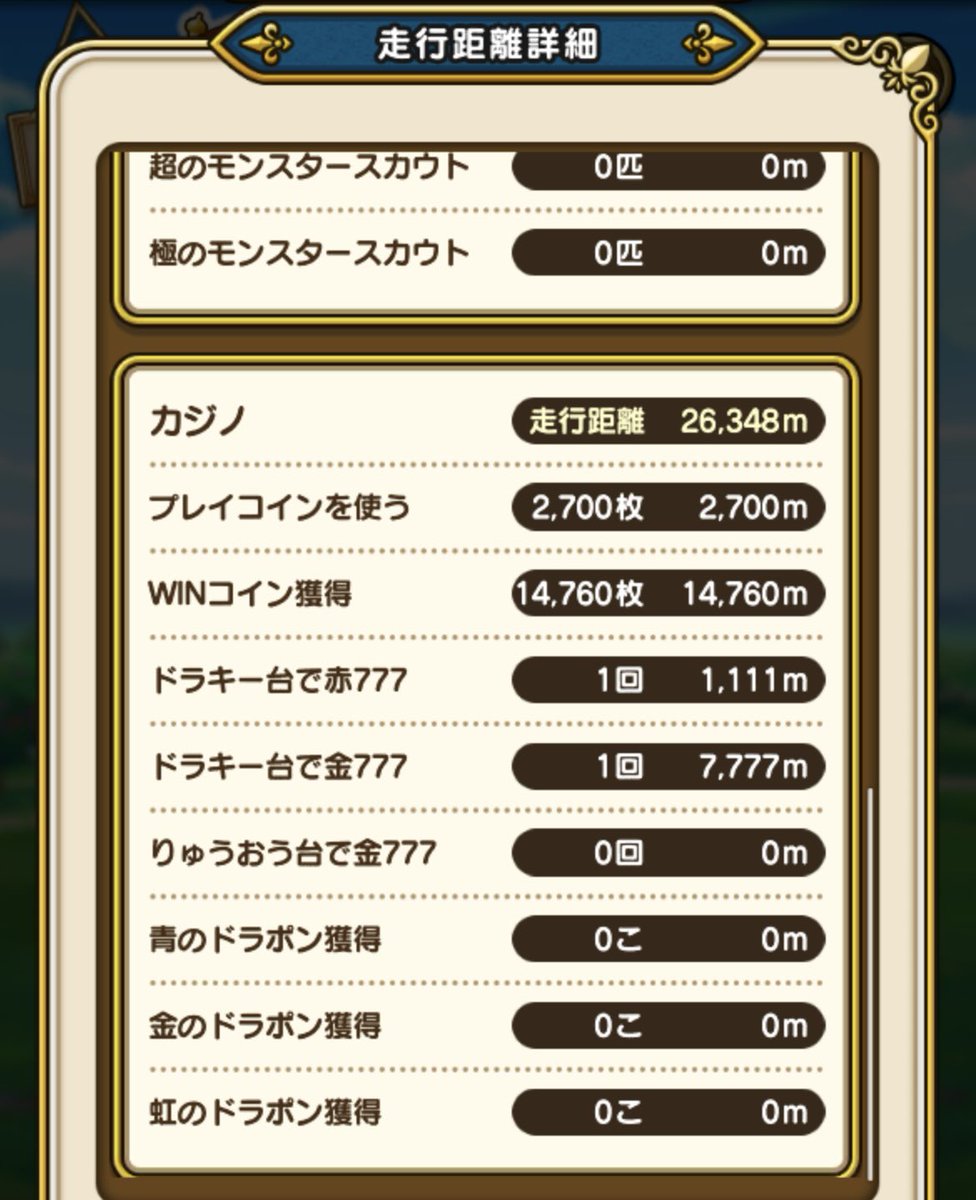 stuart_dolittle's tweet photo. 前回のスラアスは僅差の２位だったけど、１位が運営に愛されすぎてて泣いた。

ドラキー台の７７７が３区間で計５回。

こちとら通算でもそんな出てないわ。

#DQウォーク 
#ドラクエウォーク https://t.co/KSWARuisQE