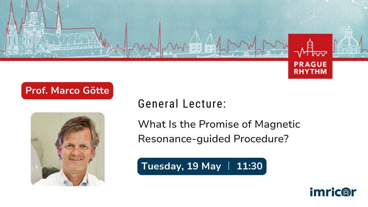 imricor's tweet photo. Hear about the technology powering procedures in the MR at #PragueRhythm!

Don't miss this insightful lecture from Prof. Marco Götte after the coffee break on day three. 📅 Tuesday, 19 May at 11:30

#iMR #EPeeps @PragueRhythm https://t.co/B0gVRgaVl6