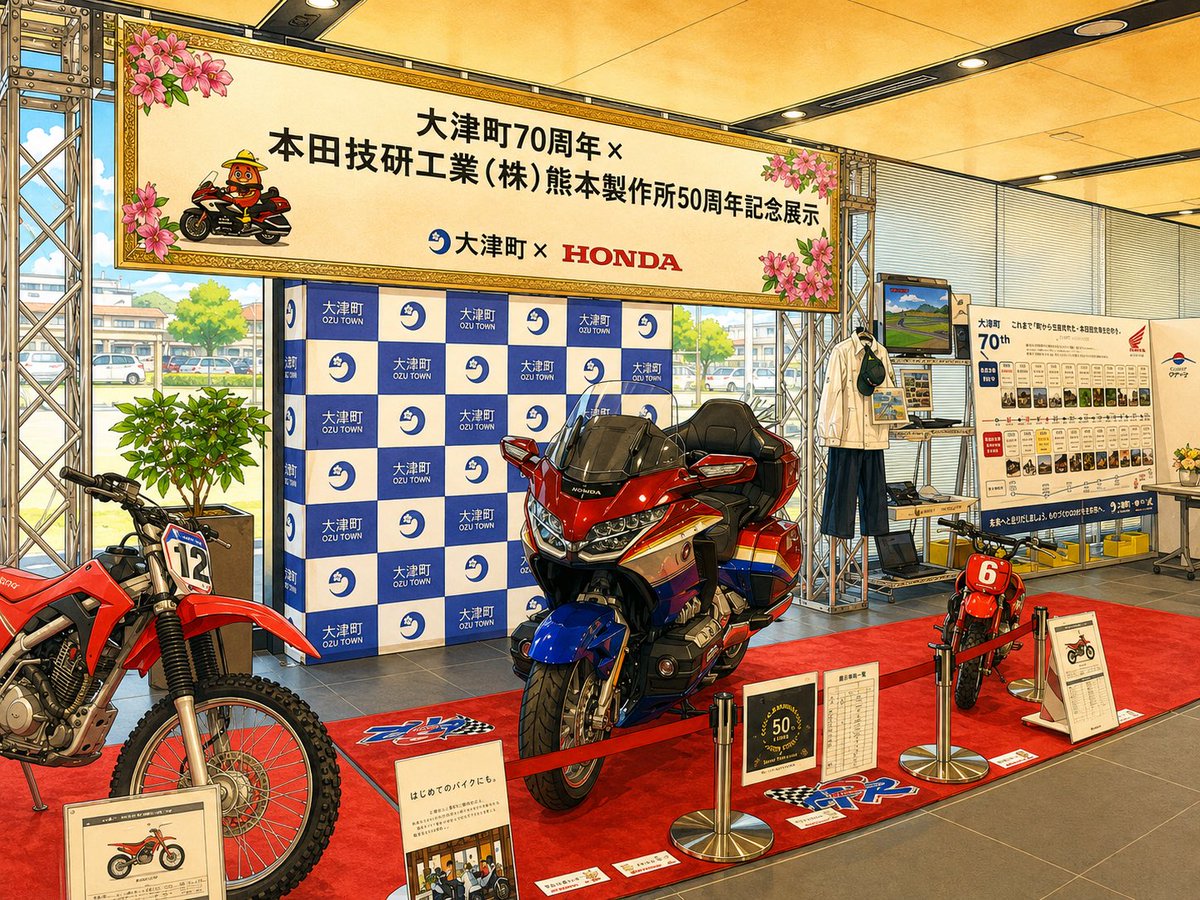 ピストバイク熊本募金 大津町役場では、本日5月18日（月）から7月17日（金）まで、「バイクの