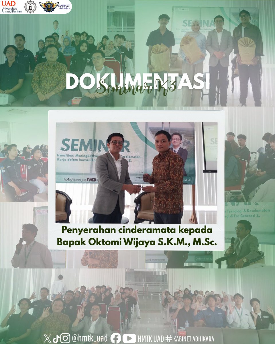 hmtk_UAD's tweet photo. Press Release Kegiatan Seminar K3 ✨
SAFE TRANSITION:Meningkatkan Teknologi &amp; Keselamatan dalam Inovasi Energi Kerja di Era Gen Z

Mari bersama membangun budaya kerja yang aman, inovatif, dan adaptif di era digital. 🚀
#HMTK2026 #KabinetAdhikara https://t.co/o7TKYe7ruH