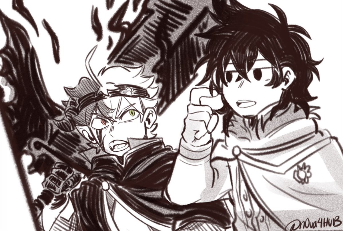 n0va4HuB's tweet photo. 🍀: What’s that black swirl across your face? A skin disease?
🗡️: Skin disease!? What the hell do you mean by skin disease, jerk!
#ynas #asyn #blackclover https://t.co/8fLn8DbL19