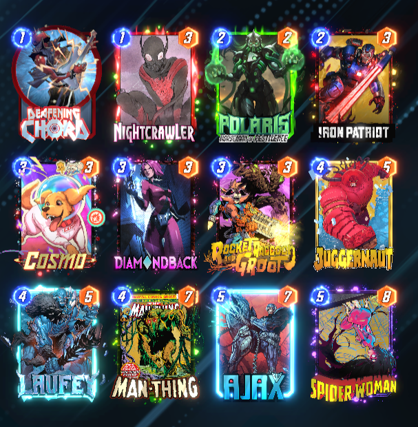 marvelsnapnames's tweet photo. Wade Wilson carried me to infinite 🔥

-played Ajax to 93.
-reached 99 and tilted to 92 with a deck that's been deleted🤪
-remembered Star-Lord is dead so I can just play Morgan again😌💚 https://t.co/yqI62cVLAP