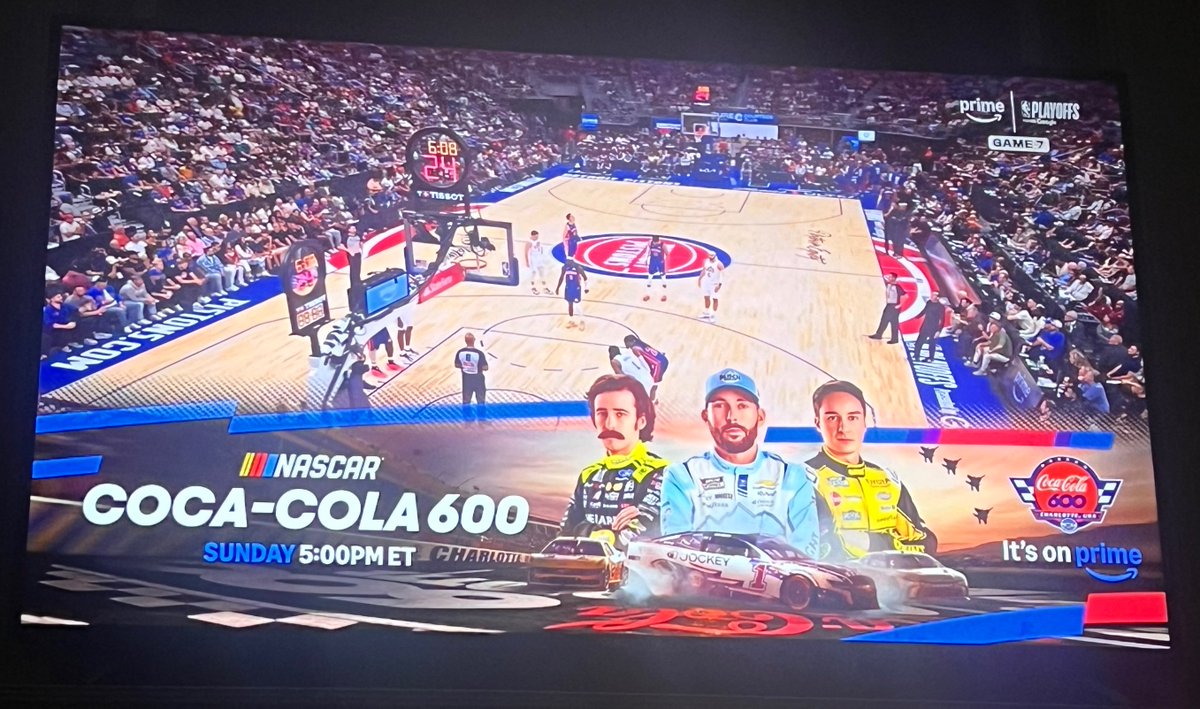 daletanhardt's tweet photo. This NBA Game 7 just interrupted my NASCAR Coca Cola 600 on Prime ad https://t.co/N7opSAE2sI