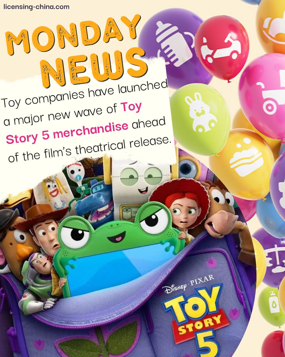 szlicensingfair's tweet photo. 【📺 #MondayNews】🦖 Mattel, Lego, Funko, Miniso launched a massive new wave of Toy Story 5 merchandise ahead of the film's theatrical release on June 19, 2026. 𝐒𝐭𝐚𝐲 𝐭𝐮𝐧𝐞𝐝 𝐟𝐨𝐫 𝟐𝟎𝟐𝟕 𝐟𝐚𝐢𝐫 𝐧𝐞𝐰𝐬:
🔎Learn more on https://t.co/AlBbtlePMq https://t.co/UwPANyeTU7