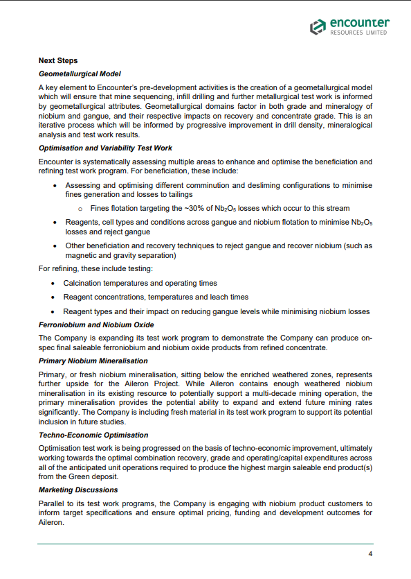 PatrickJBourke's tweet photo. @EurozHartleys @Encounter_ENR '@Encounter_ENR continues to de-risk the development pathway...a significantly expanded high-grade MRE of 26Mt @ 1.7% Nb2O5 (within 120Mt @ 0.77% Nb2O5)...[shows we have] the tonnes, grade and favourable metallurgy to potentially support a multi-decade mining operation', $ENR.ax https://t.co/GH16qxW96Q