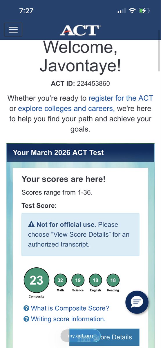 ELONp6u's tweet photo. Got a 23 on my ACT Student Athlete not just an athlete! @8bizzle32 @CoachPeeps19 @CoachJb06 @CoachTCaheeII @jaylonjackson10 @CoachXBrown @CoachKirkBryant @TheWGamePlan @JustinApod @Erik_Losey5254 https://t.co/X9k2WL0ZbT