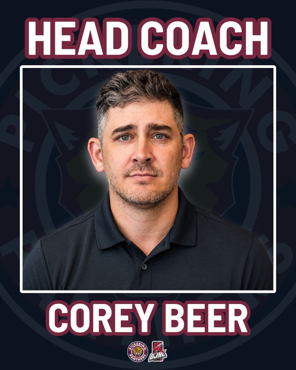 PanthersOJHL's tweet photo. 🚨WELCOME🚨

Pickering Panthers Hockey Club is proud to announce our next Head Coach

Corey Beer

Welcome to Pickering, Coach!

#OJHL #PlacetoPlay https://t.co/mIF1AW13DC