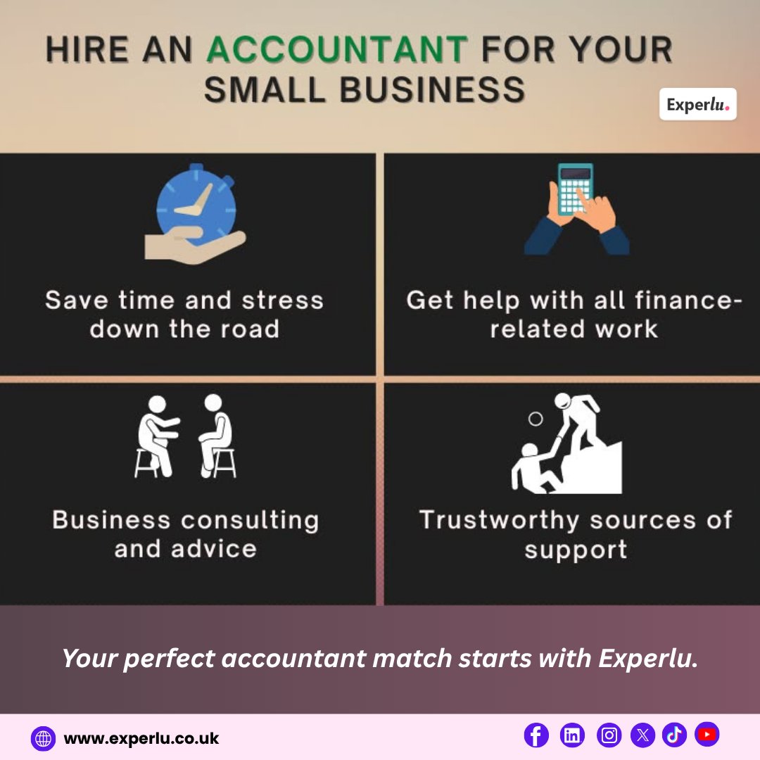 experlu's tweet photo. Hire an accountant who helps your small business grow smarter.

Find trusted experts with Experlu.

#SmallBusiness #Accountant #Experlu https://t.co/64mP9bBumm