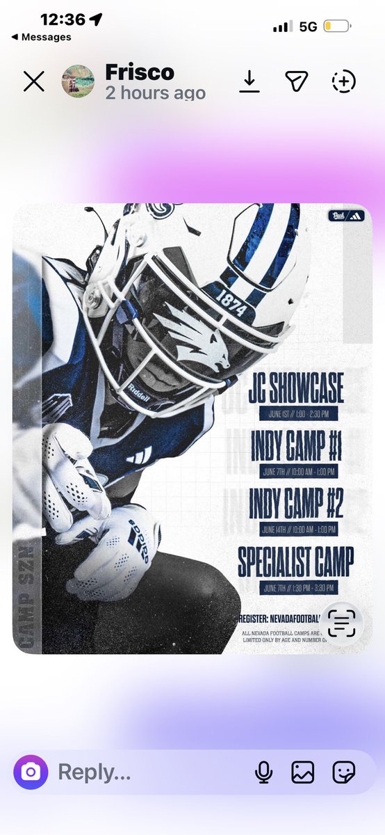 DAT1Sole's tweet photo. Start off the camp circuit season in Nevada where Big Bro is posted @DJAsiasi Real Padded camp!! Let’s Go.!!   Let’s get in that work 
6”1 
270 DL
Class of 29”
@NevadaFootball @NevadaSportsNet @BrandonHuffman https://t.co/rWea67OFXT