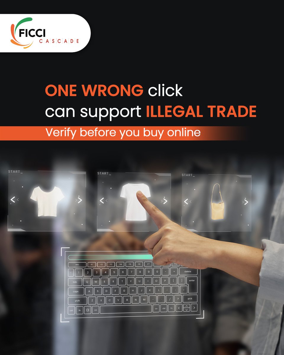 Cascadeglobal's tweet photo. Counterfeit and smuggled products are increasingly being sold through digital channels and unverified sellers. Choose trusted platforms, check authenticity markers, and stay alert while shopping online.

#FICCICASCADE #IllicitTrade #Smuggled https://t.co/3ejsgoVkzJ