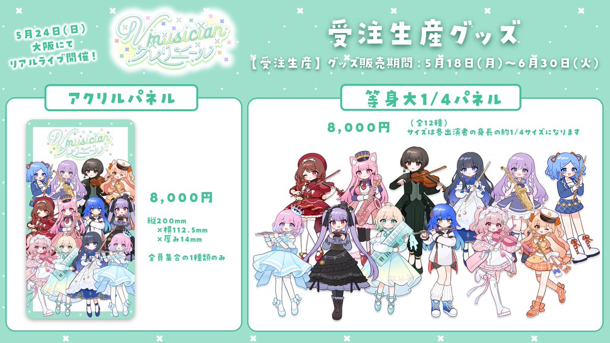 全員集合アクリルパネルと 等身大（自己申告）1/4サイズの（実質）等身