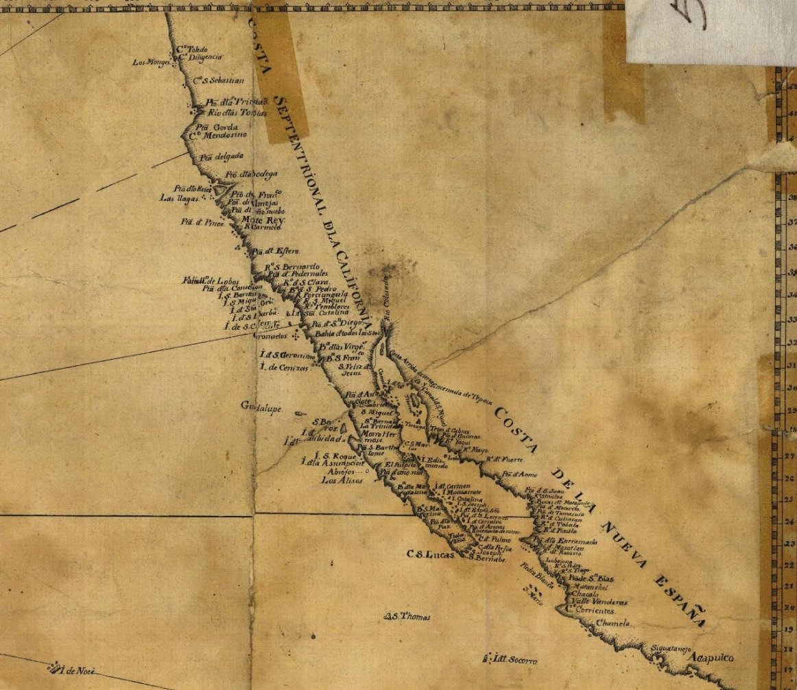 BDMEX's tweet photo. Este mapa de 1780 de las costas occidentales de la Nueva España, Japón y Filipinas es de tipo “portolano”, destinado a auxiliar la navegación y exagera los obstáculos y peligros para prevenir a los navegantes.

Conócelo en la BDMX: https://t.co/YXopznetjW https://t.co/lnAzuUv65Y