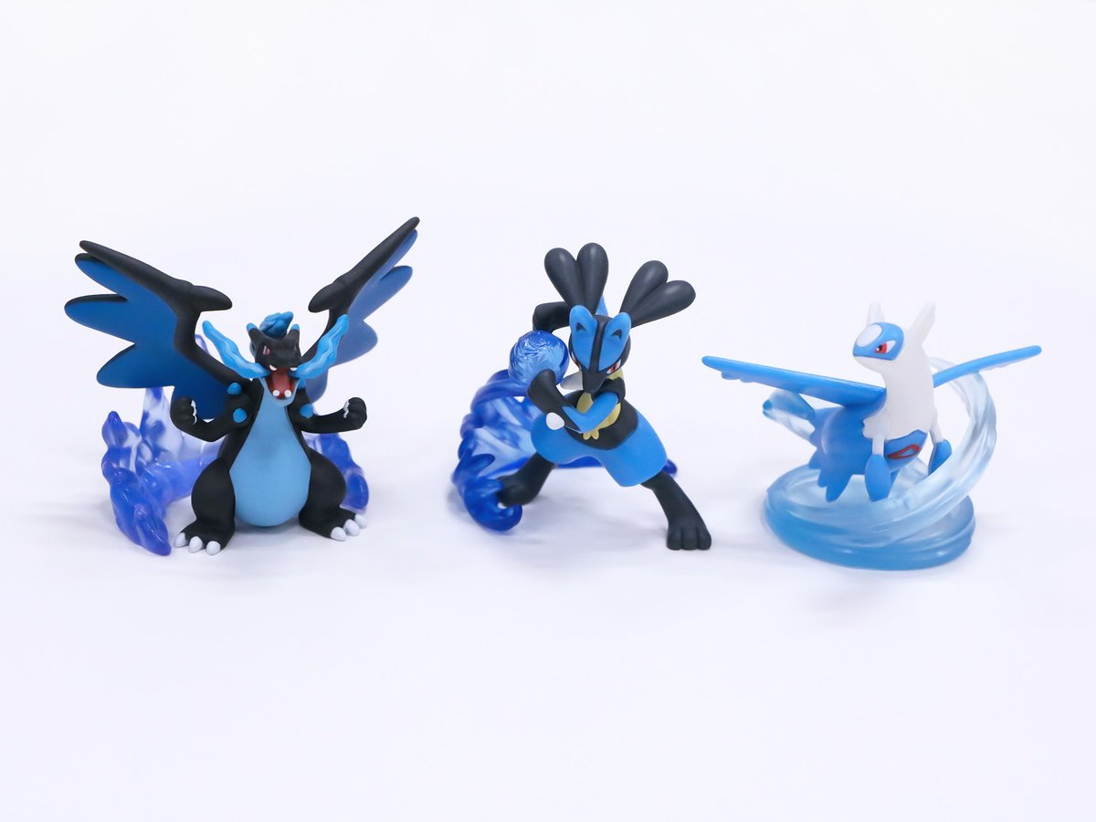 pokemon_pdc's tweet photo. ◒ #ガチャ ®情報◒

#タカラトミーアーツ さんより、「ポケモン カプセルアクト 蒼き波動」が今月登場❕

クリアエフェクトパーツには、ルカリオ・ラティオス・メガリザードンＸに合わせた異なるブルーが使用されているよ💎
迫力のポージングだね🌊

くわしくはこちら👇
https://t.co/hGOw7c6ZhO https://t.co/9MCnURBwA8