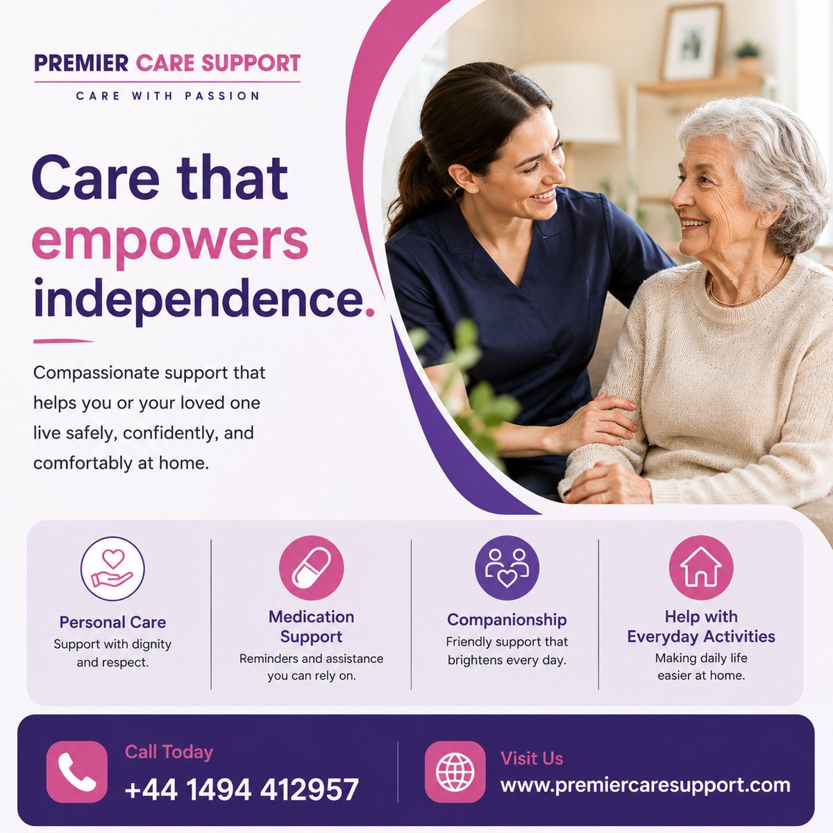 premiercare_'s tweet photo. 👩‍⚕️ Stay independent with trusted care at home.

Premier Care Support offers personal care, medication support, companionship, and help with everyday activities—all delivered with dignity and compassion.

📞 Call Today: +44 1494 412957
🌐 https://t.co/Bz18JRonQw

#HomeCare https://t.co/OzIANUSSlp