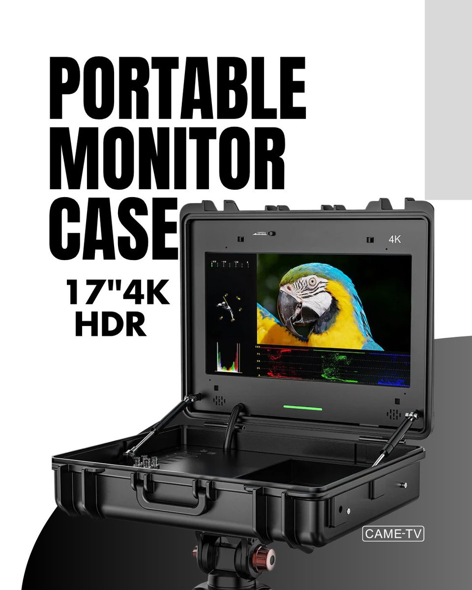 CameTV's tweet photo. Our 17” 4K HDR Monitor is built into a heavy-duty portable case, making it the ultimate field companion for high-stakes shoots. No more fragile screens or messy rigging!

Find It Here:
https://t.co/FbTFYJ5Q6S

#Filmmaking #4kmonitor #CAMETV #cinematography https://t.co/kaN6TmGm74