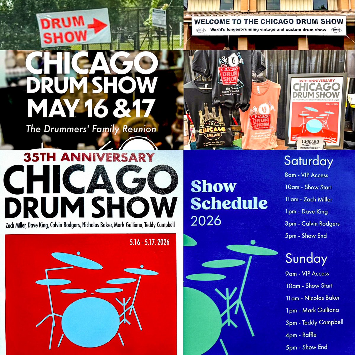 jamesemmurray's tweet photo. 🥁That’s a wrap on the 35th Chicago Drum Show of 2026!!🥁 Another exceptional show! So much drum love. See you all next year! 🥁 Special Thanks 🙏🏻 to Johnny Drugan and his crew, &amp;our patriarch Rob Cook once again for so many years of hard work. @chicagodrumshow @sonordrumco https://t.co/f4t74mw0im