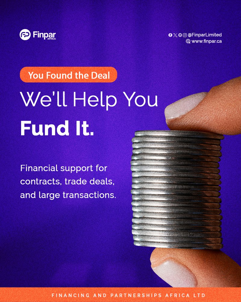 FinparLimited's tweet photo. Sourcing deals is one thing, executing them is another. 
If you’ve ever had to walk away from a solid deal because of funding gaps, we can step in to support. 

Send us a DM to discuss your deal.
#finpar #dealfinance #businessdeals #transactionsupport #financialbacking https://t.co/BQb6nXhIIG