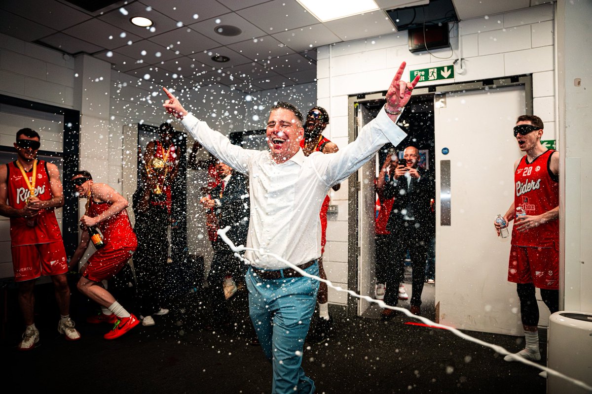 RidersBball's tweet photo. One Year ago today… Play-off Champions 2025!! 🏆

#ThisIsLeicester #OnThisDay #BritishBasketball https://t.co/a4EABFJkeL