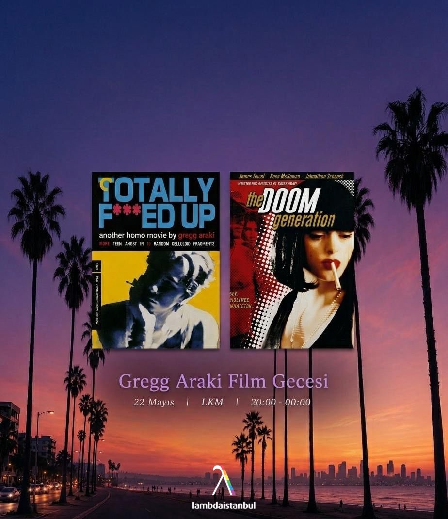 lambda_istanbul's tweet photo. Kuir Film Gecesi: Çifte Bela #2 🌈
Gregg Araki gecesinde, Yeni Kuir Sinema’nın en aykırı yönetmenlerinden birinin kült Gençlik Kıyamet trilojisinin ilk iki filmi bir arada: Totally F***ed Up &amp; The Doom Generation. 22 Mayıs 20:00’de LKM'deyiz.
Form: https://t.co/VI7NTzsSil https://t.co/0yxOBYYgeM