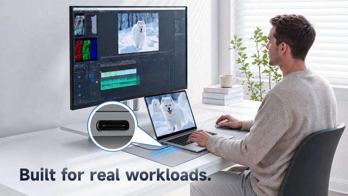 chuwidotcom's tweet photo. One port. Total productivity. ⚡

Transfer massive files at up to 40Gbps, power up fast with USB-C charging, and connect external displays for a bigger workspace — all through Thunderbolt 4.

Built for creators, multitaskers, and everyday efficiency. 💻
Learn more. https://t.co/uNAZyKrLr3

#Thunderbolt4 #Productivity #FastTransfer #USBc #LaptopSetup #WorkSmart