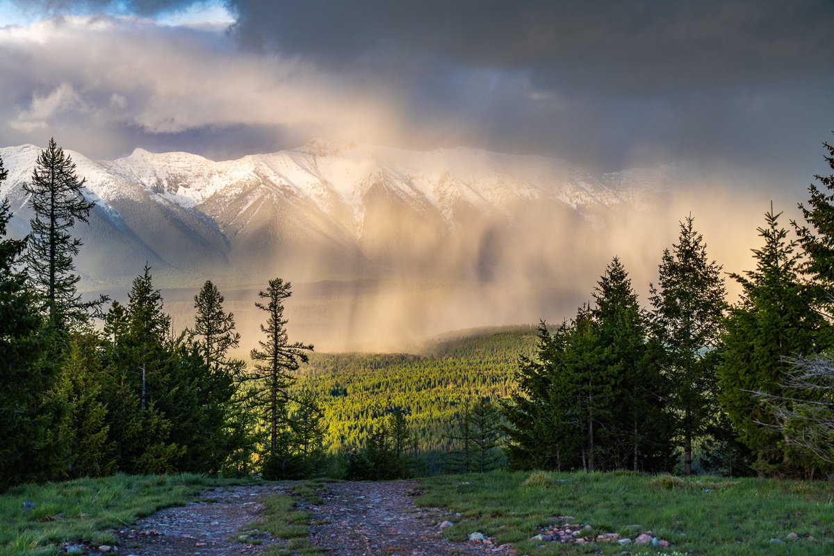 LeonKauffman's tweet photo. A snow squall making its way across the Swan Valley at sunset https://t.co/CQVGjDBoa8