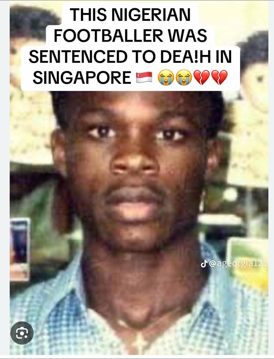 BSAT_Properties's tweet photo. THE SAD STORY OF IWUCHUKWU AMARA TOCHI EVERYONE SHOULD READ.

Remembering |wuchukwu Amara Tochi: A Story Every Young Person Must Know.

Many of us have never heard his name. But his story is one of the most tragic warnings about trust, desperation, and the harsh reality of the world. Today, we remember Iwuchukwu Amara Tochi.

Who Was He???
Iwuchukwu Amara Tochi was a 21-year-old Nigerian. He was a talented footballer with a dream: to play professionally and lift his poor family out of poverty.

He was a son, a brother, and a young man full of potential.
What Happened to Him?
In 2004, while trying to travel to Dubai for a football opportunity, Tochi got stranded in Pakistan. 

There, a man he met at a church, known only as "Mr. Smith," offered to help him. Smith gave Tochi a package, telling him it contained "African herbs" for a sick friend in Singapore. In return, Tochi would get a plane ticket, a small amount of money, and a chance to try out for football clubs in Singapore.

Trusting this offer, Tochi carried the package to Singapore's Changi Airport.
He was arrested immediately.The "herbs" were 727 grams of pure heroin.

Then the Unfair Trial.  Tochi insisted in court that he did not know it was drugs. He was deceived. Even the judge admitted there was no proof he knew what he was carrying.

However, Singapore's Misuse of Drugs Act has a cruel rule: if you are caught with drugs, the law presumes you know it's drugs. The burden is on you to prove your innocence-to prove you didn't know. This is Despite international pleas for mercy from Amnesty International, the United Nations, and even the Nigerian President, Singapore showed no leniency.

OnJanuary 26, 2007, Iwuchukwu Amara Tochi was executed by hanging.

His Final Message to the World
Before his execution, Tochi was given a final chance to speak. He declared his innocence and shared a powerful message from his heart:

"I stand up to fighting my destiny. I am a good person.
I am from a poor family. I stood up to change my family's destiny for good, but I did not achieve my goals. I want everyone to believe in me—l am a good person.
And my message to the youth: Don't trust anybody.

Just fight for yourself. Fight for your family. Fight for your country. Fight for your community." 

Why We Must Share His Story Today

Tochi's final wish was for his story to go viral, to serve as a warning. He wanted young people everywhere to.

© Rasaq Oladapo