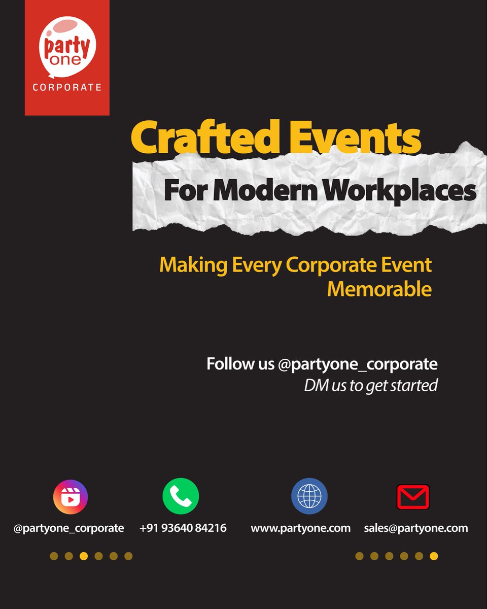 PartyOne_India's tweet photo. Every successful event starts with a great idea.
At PartyOne Corporate, we bring ideas to life through thoughtfully planned and engaging corporate experiences.

Connect with us to create your next memorable corporate experience.
Book now at https://t.co/IWUfVaDWDw https://t.co/gcrqWMnOwM