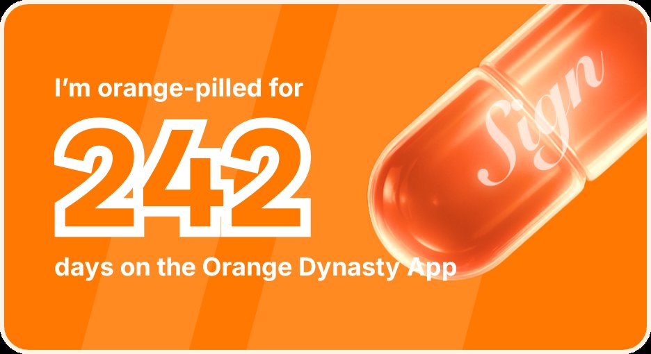 Yuelle5's tweet photo. I've been Orange-Pilled and Seeing Signs for 242 days 👀🧡🐉.Join the app and be a better version of yourself!
https://t.co/nJLyUYdxpx https://t.co/5iia7htrtN