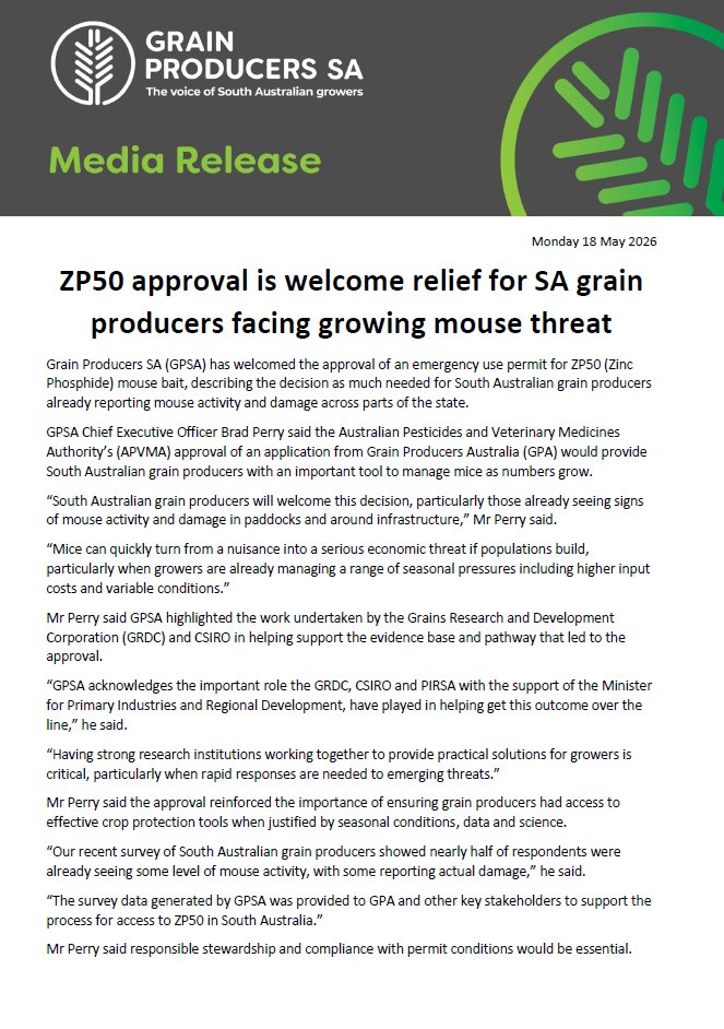 Grain Producers SA tweet media