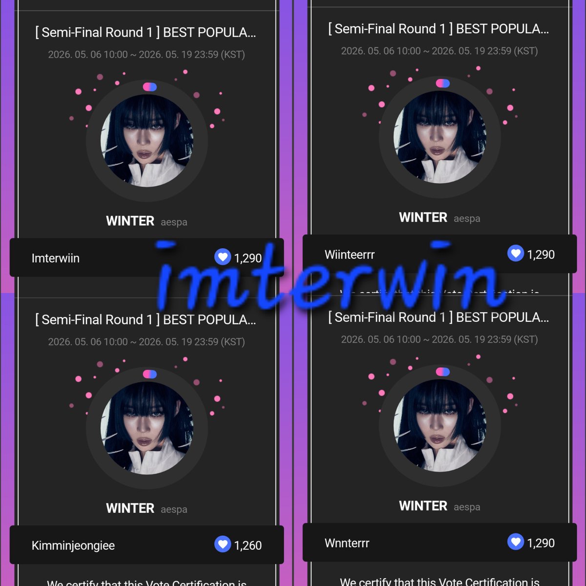imterwin's tweet photo. #VoteForWinter #WINTER https://t.co/w35bnPDMQs