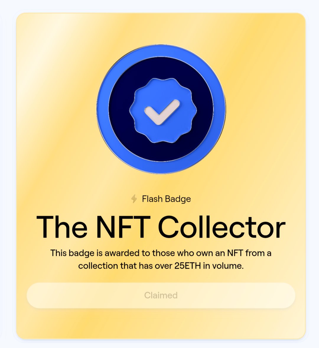 Ayush____0's tweet photo. NEWFLASH BADGE UNLOCKED 

NFT Collector on @AbstractChain holding from a 25ETH+ volume collection. https://t.co/qUqjxUMdJG
