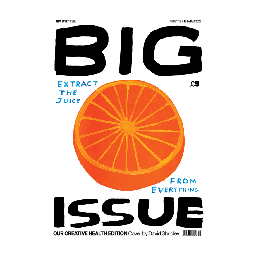 BigIssueCymru's tweet photo. New edition- We asked the visual artist and cover creator David Shrigley some questions about art. His answers were pithy. We also explore the variety of ways people are using creativity to boost their health and wellbeing. Hitting the streets now! https://t.co/s5E4lTmgkS
