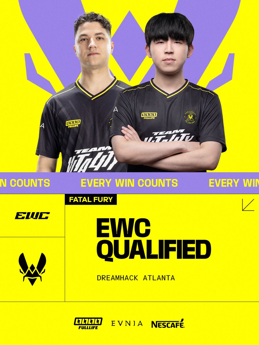 TeamVitality's tweet photo. They rocked DreamHack Atlanta 
AND THEY'RE READY TO RISE ABOVE FOR #EWC26

@fenritti and @FGC_HDOPE have secured their tickets 🎟️🎟️
Who will be next?? https://t.co/6YC9Hk3aYI