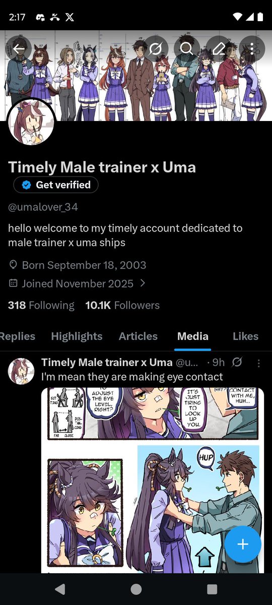Timely Male trainer x Uma tweet media