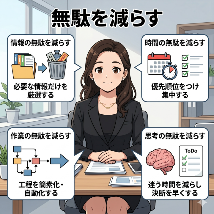 OfficeWith's tweet photo. 毎日「忙しい」と嘆いてる？

無駄を減らすことは、ほんとうに大切なことに集中するための「決断」です
情報の厳選、優先順位の確立、工程の簡素化、迷う時間の削減
余白を作れば、新しいチャンスが舞い込みます

まずは今日、1つだけ「やらないこと」を決めることから始めてみませんか？ https://t.co/n5KoMSWHMa