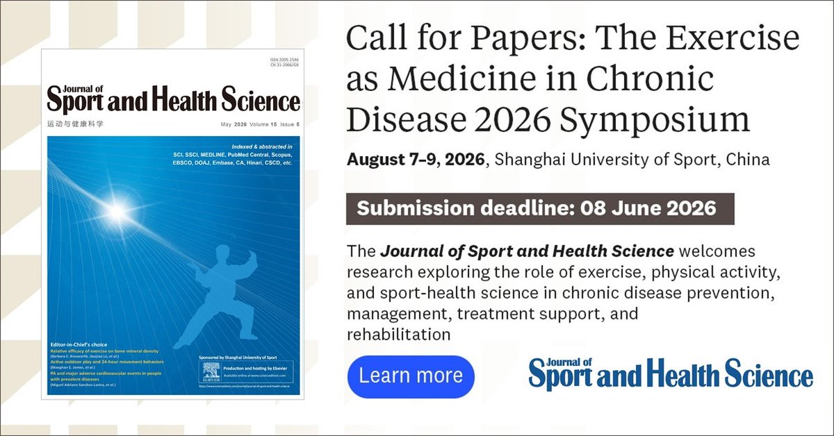 Journal of Sport and Health Science (JSHS) tweet media