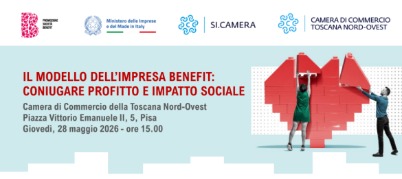 CamCom_gov's tweet photo. Si intitola "Il modello dell'Impresa Benefit: coniugare profitto e impatto sociale" l'incontro organizzato dalla #Cameradicommercio della Toscana Nord Ovest con https://t.co/Hn2UI3uUML in programma il 28 maggio a Pisa presso l'Auditorium A. Pacinotti. 
https://t.co/7pRa8OzXNH https://t.co/z0RaRrBX7B