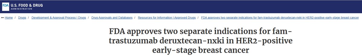 dr_dirican's tweet photo. FDA has granted two new approvals for ENHERTU (trastuzumab deruxtecan) in HER2-positive early breast cancer.

🔹 Neoadjuvant setting (DESTINY-Breast11)
🔹 Adjuvant treatment for residual disease (DESTINY-Breast05)

Some remarkable findings:

* pCR rate:
67.3% vs 56.3%

* 53% reduction in invasive disease/recurrence events

* 3-year IDFS:
92.4% vs 83.7%

ADCs are no longer limited to metastatic disease.

In HER2-positive breast cancer,
they are now moving rapidly into curative-intent early-stage treatment strategies.

One of the major future questions may become:

How much can T-DXd eventually replace conventional chemotherapy in selected patients?

@OncoDaily @OncoAlert  @OncBrothers  #BreastCancer #HER2 @PTarantinoMD @Dr_Oncologista @myESMO @ASCOPost @FDAOncology