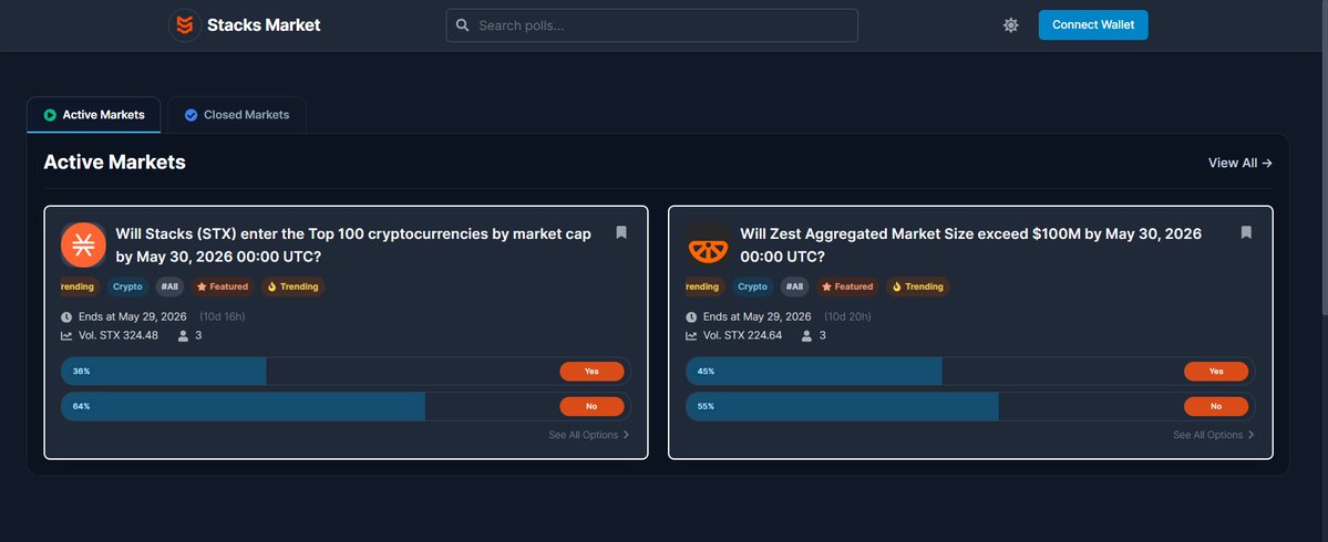 Stacks Market | Prediction Markets on Stacks tweet media