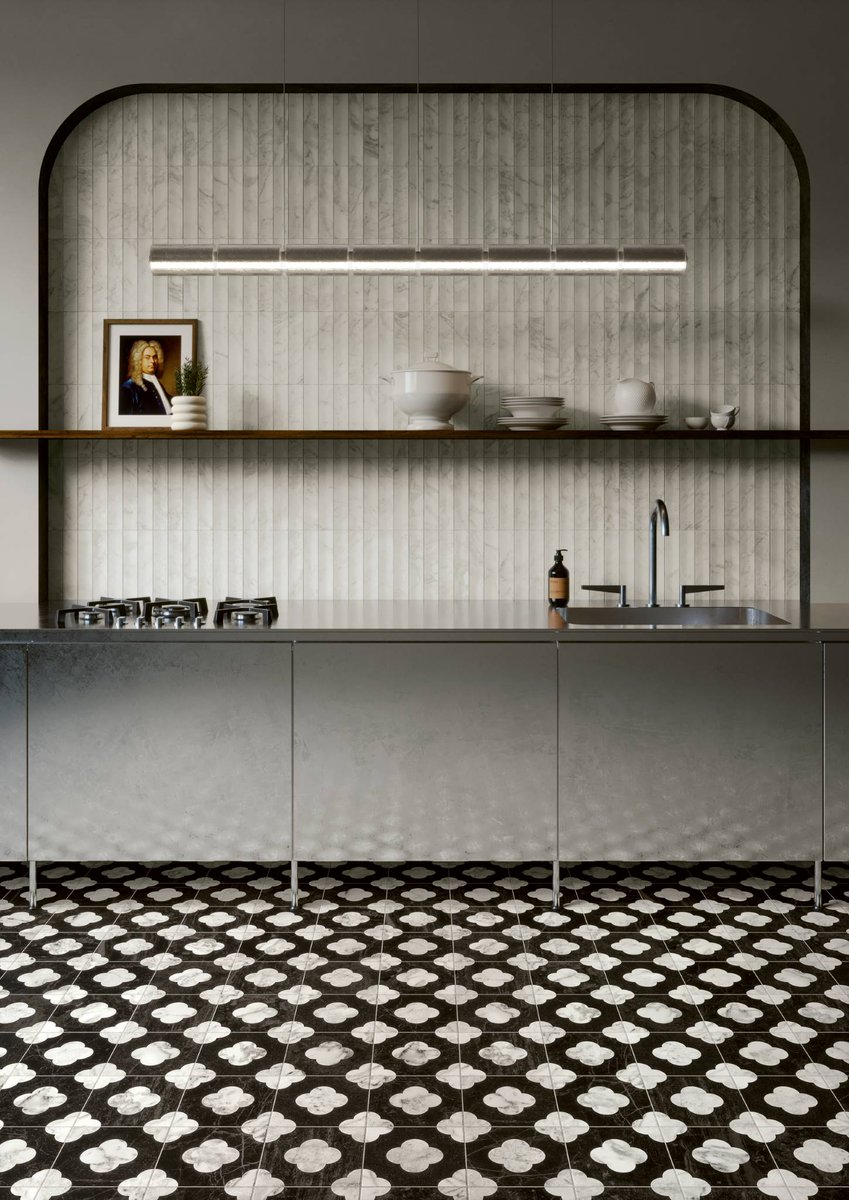 LozziSrl's tweet photo. Bianco, nero e verde bosco in una narrazione visiva tra marmo e geometrie nette.
#41zero42 #dandy #gres https://t.co/j0w6v68zNX