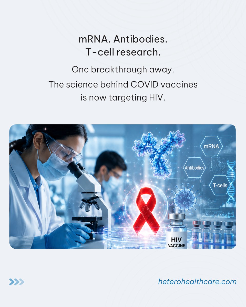 _HHCL_'s tweet photo. This #WorldAIDSVaccineDay, we support HIV vaccine research and awareness. Around 2.3M Indians live with HIV. 

mRNA vaccine research brings hope. 🔬🗣️

#WorldAIDSVaccineDay #HIVAwareness #AIDSVaccineDay #PublicHealth #AIDSAwareness #Healthcare #HeteroHelathcare https://t.co/NpbWhjvI07