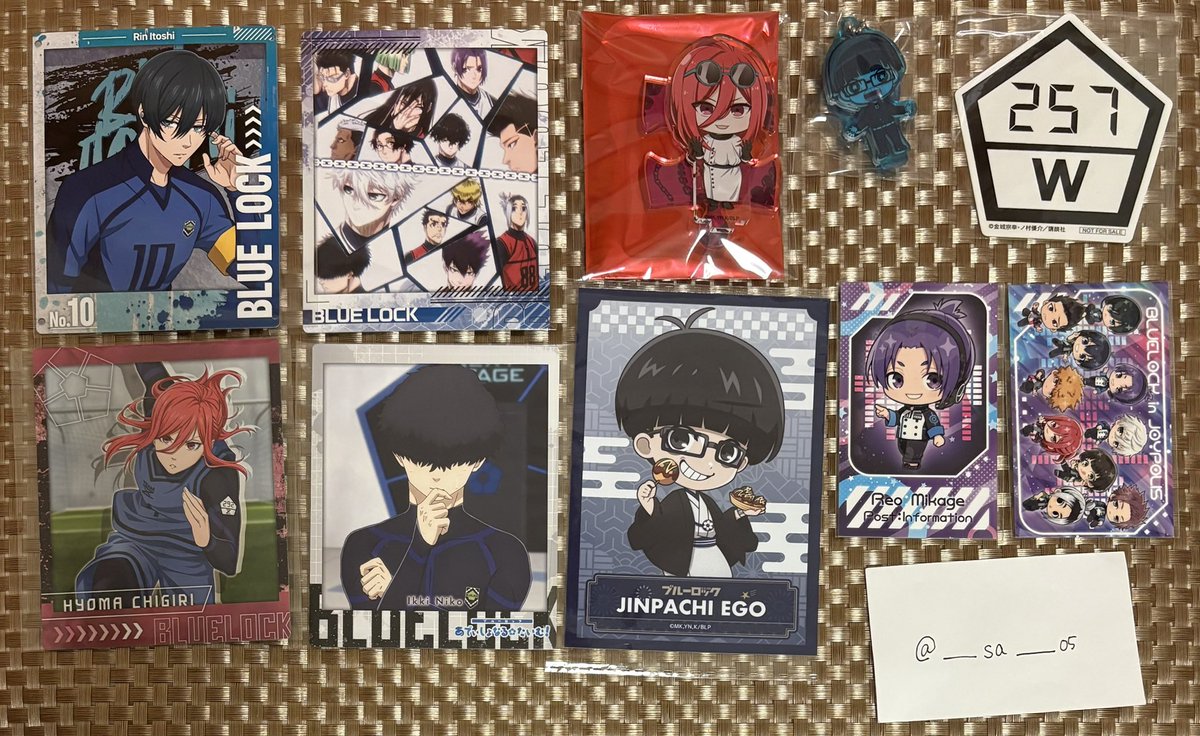 __sa__05's tweet photo. 【 譲渡 】
ブルーロック ブルーロック展 蜂楽 廻 グッズ 凛 千切 凪 玲王 國神 潔 馬狼 二子 蟻生 絵心 アンリ 雷市 我牙丸 成早 斬鉄

譲 ▶︎ 画像のもの

求 ▶︎ 希望額+送料

⚠️お品物ツリーに続きます⬇️
・ツリー先頭1枚目必読
・リンク先必読

お気軽にお声掛けください🎀 https://t.co/4ZYeuLB7z5