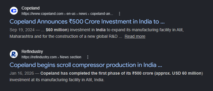 DKcharts's tweet photo. Before posting, maybe first check who the biggest compressor manufacturers in the world are 😅

Do they have manufacturing unit in India or not ? Are they investing more in India ?

Tata and Reliance are big companies… but they don’t have to manufacture every single thing on the planet 🤪

Here are world 4 biggest compressor manufacturers in world