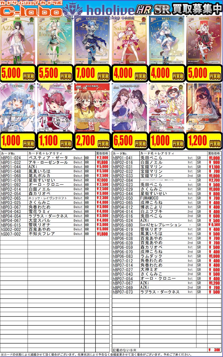 📢ホロライブOCG買取情報📢】 カードラボ池袋店🦉からホロカ買取の