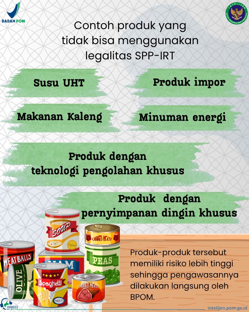 intelijenbpom's tweet photo. Bukan sekadar deretan angka di label, SPP-IRT adalah bukti kalau produk rumahanmu sudah memenuhi standar keamanan pangan. Mulai dari keripik sampai sambal botol, pastikan bisnismu punya "paspor" untuk terbang lebih jauh ke pasar yang lebih luas! https://t.co/L3jx7c2Emt