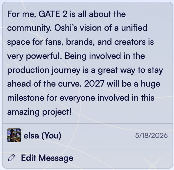 emma_rozy's tweet photo. Joining the GATE 2 production journey was the best decision. Mission to create a unified ecosystem for creators and brands is what we’ve been waiting for. 2027 can't come soon enough I’m ready to see this vision fully realized. Great to be part of the crew! #GATE2 @oshikatsu_co https://t.co/OB7kDvO5Gt