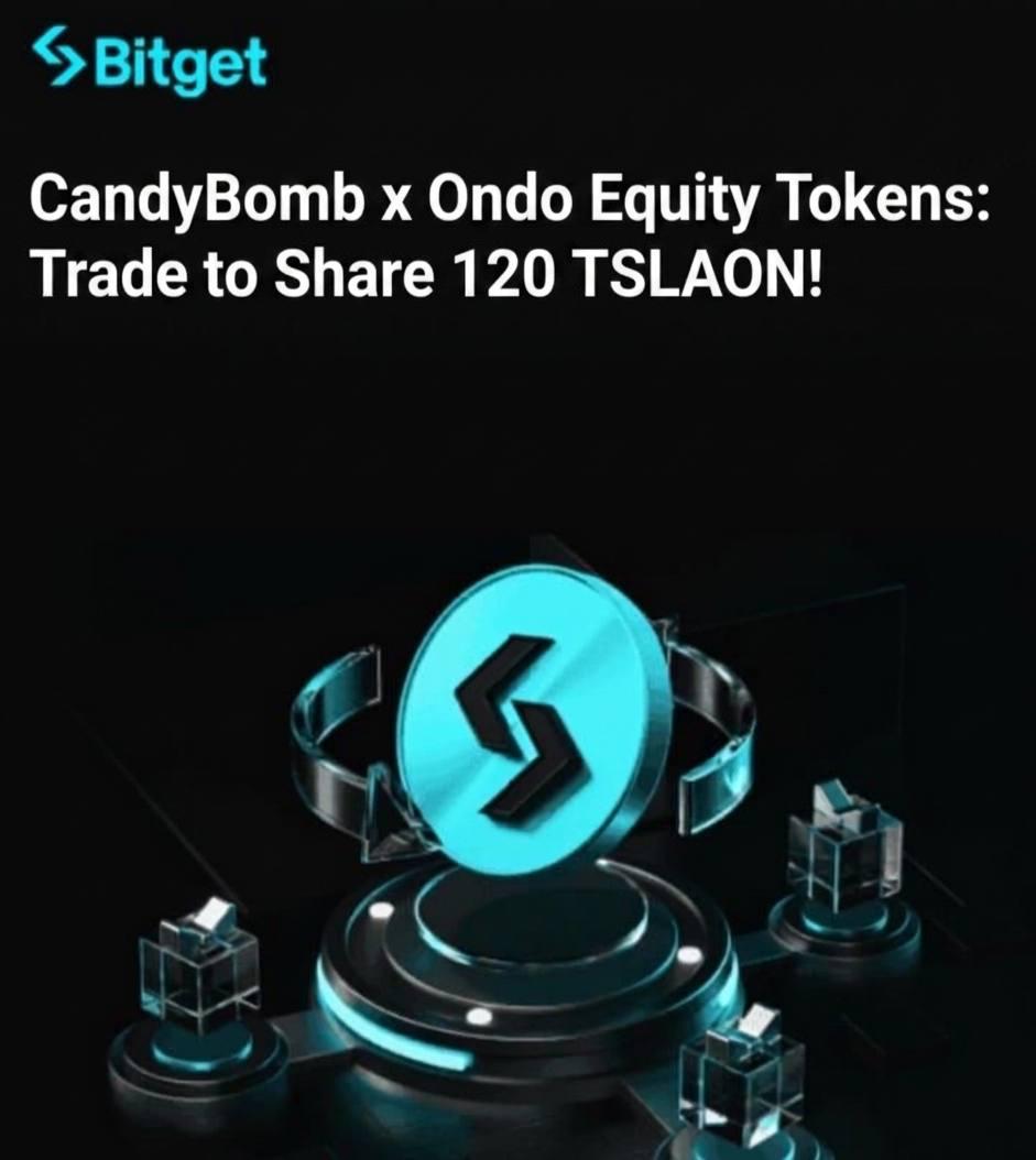_TheRealMilo's tweet photo. Another clean campaign from @bitget and @OndoFinance 

CandyBomb x Ondo Equity Tokens is live:
– Trade NVDAON / TSLAON / AMDON
– Share 120 TSLAON rewards
– Simple participation requirements

Feels much easier to follow than most recent trading campaigns honestly.

The campaign details: https://t.co/W5GKBwOmZj