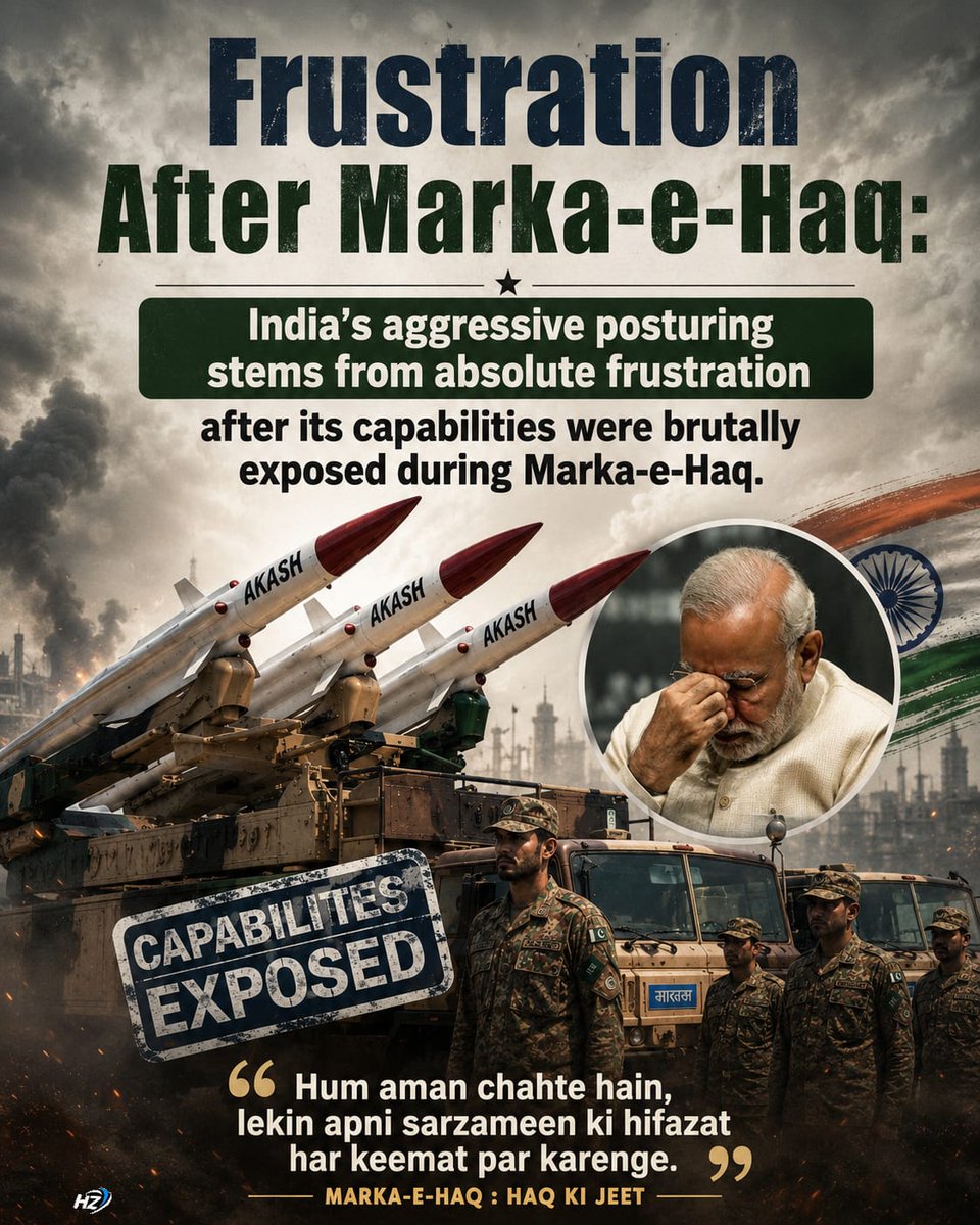S_G_K1's tweet photo. @narendramodi India’s aggressive posture reflects frustration after Marka e Haq exposed strategic realities
#FieldMarshalAsimMunir #PakArmyStrong #UnbreakablePakistan #DefendPakistan #دفاع_پاکستان
#پاکستان_پر_کوئی_سمجھوتہ_نہیں #CDFPrideOfNation https://t.co/E0dzAWM9kp